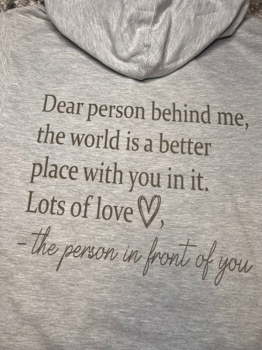 Person behind me hoodie SMALL