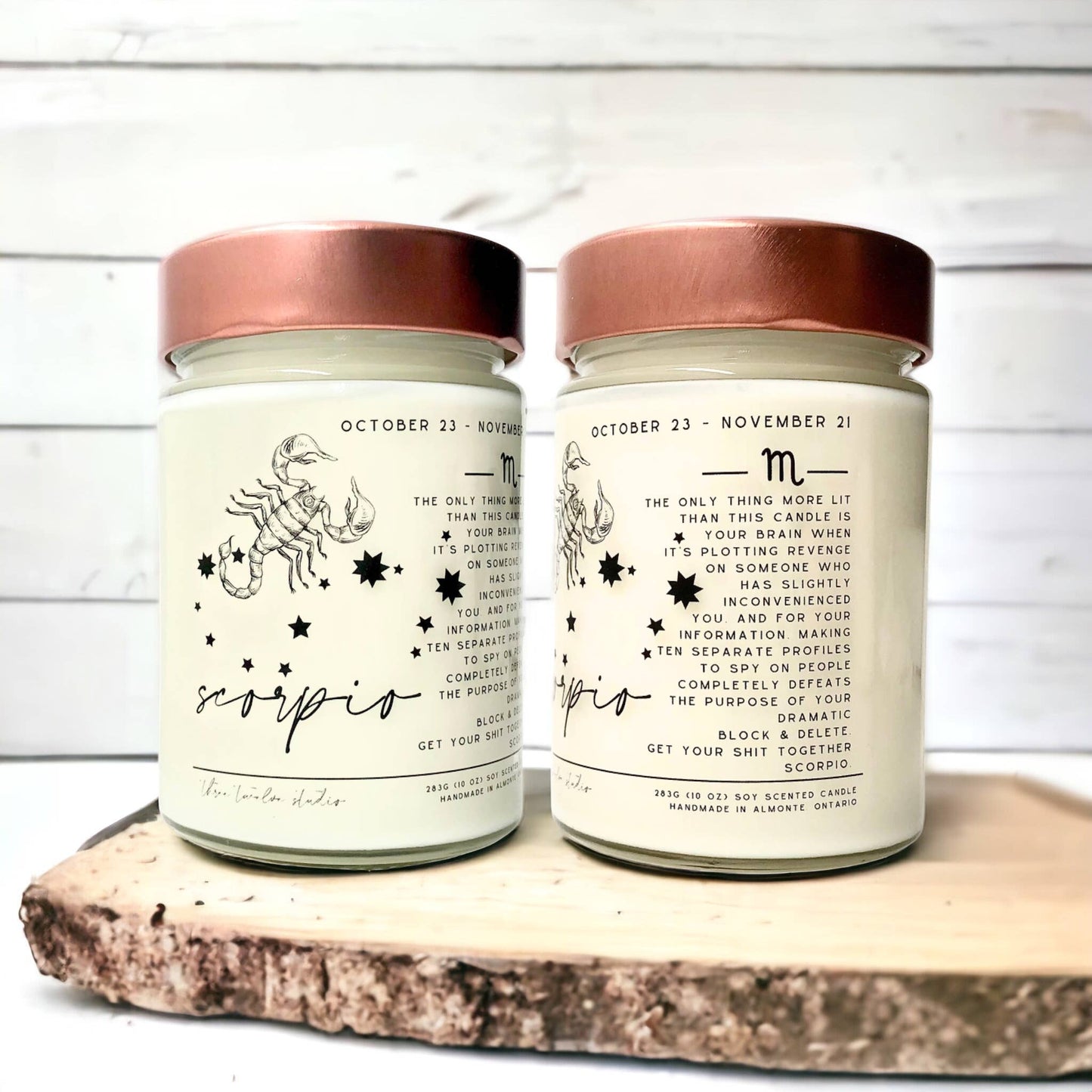 Three Twelve Studio - Zodiac Birthday Month Candle Collection, Funny Zodiac Candle: Vanilla / With Funny Horoscope