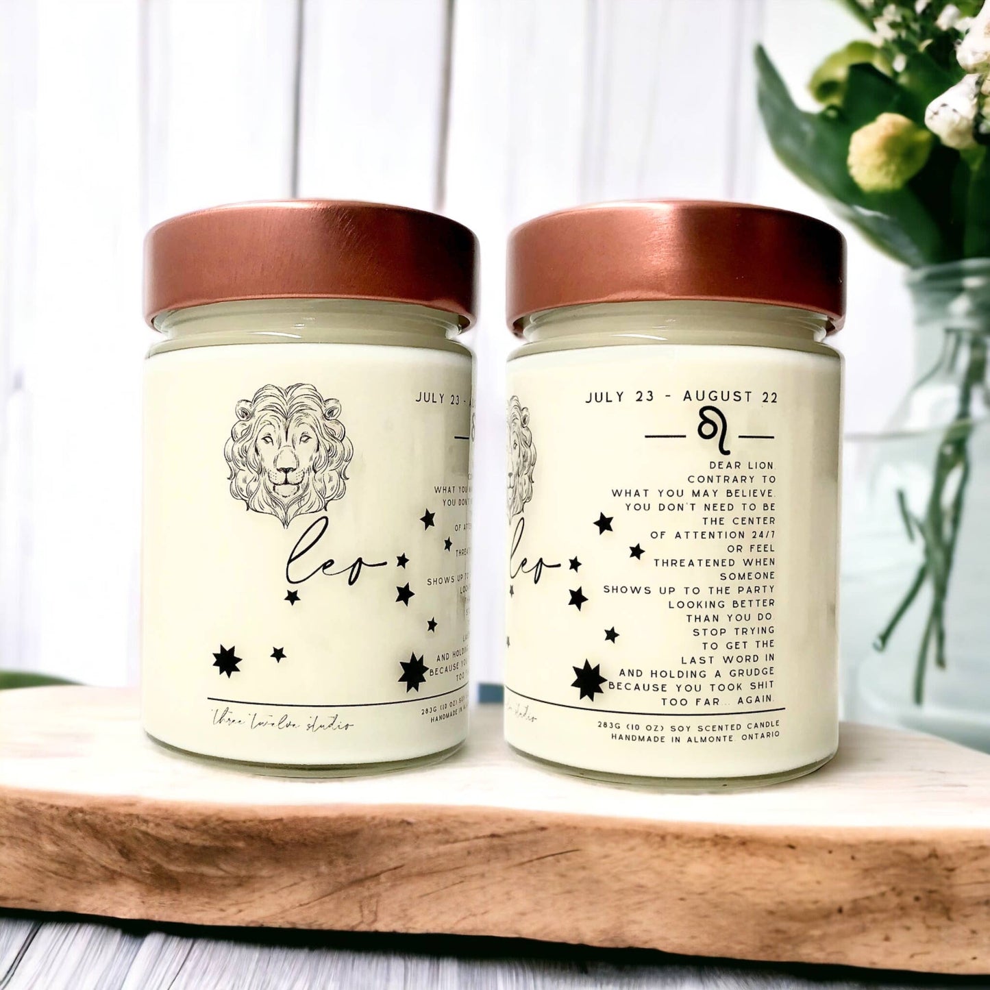 Three Twelve Studio - Zodiac Birthday Month Candle Collection, Funny Zodiac Candle: Vanilla / With Funny Horoscope