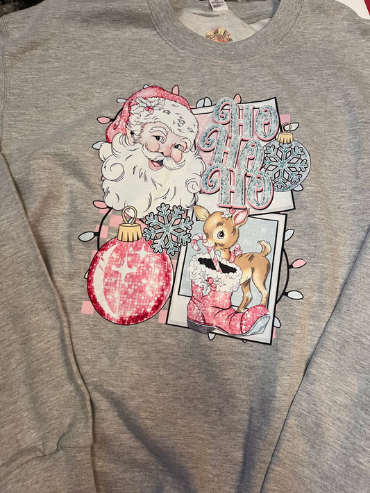 Ho ho pink crewneck LARGE