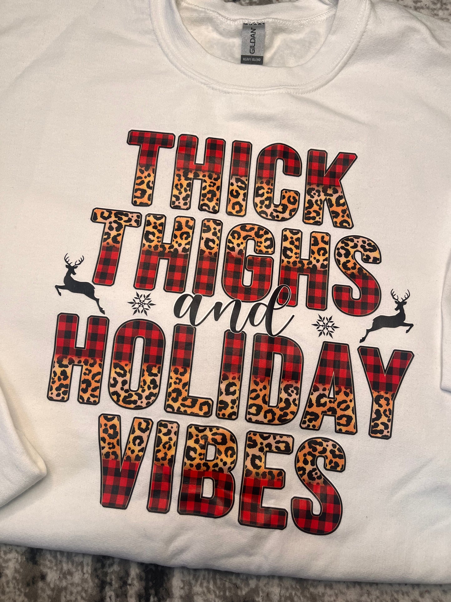 Thick thighs and holiday vibes crewneck  2XL