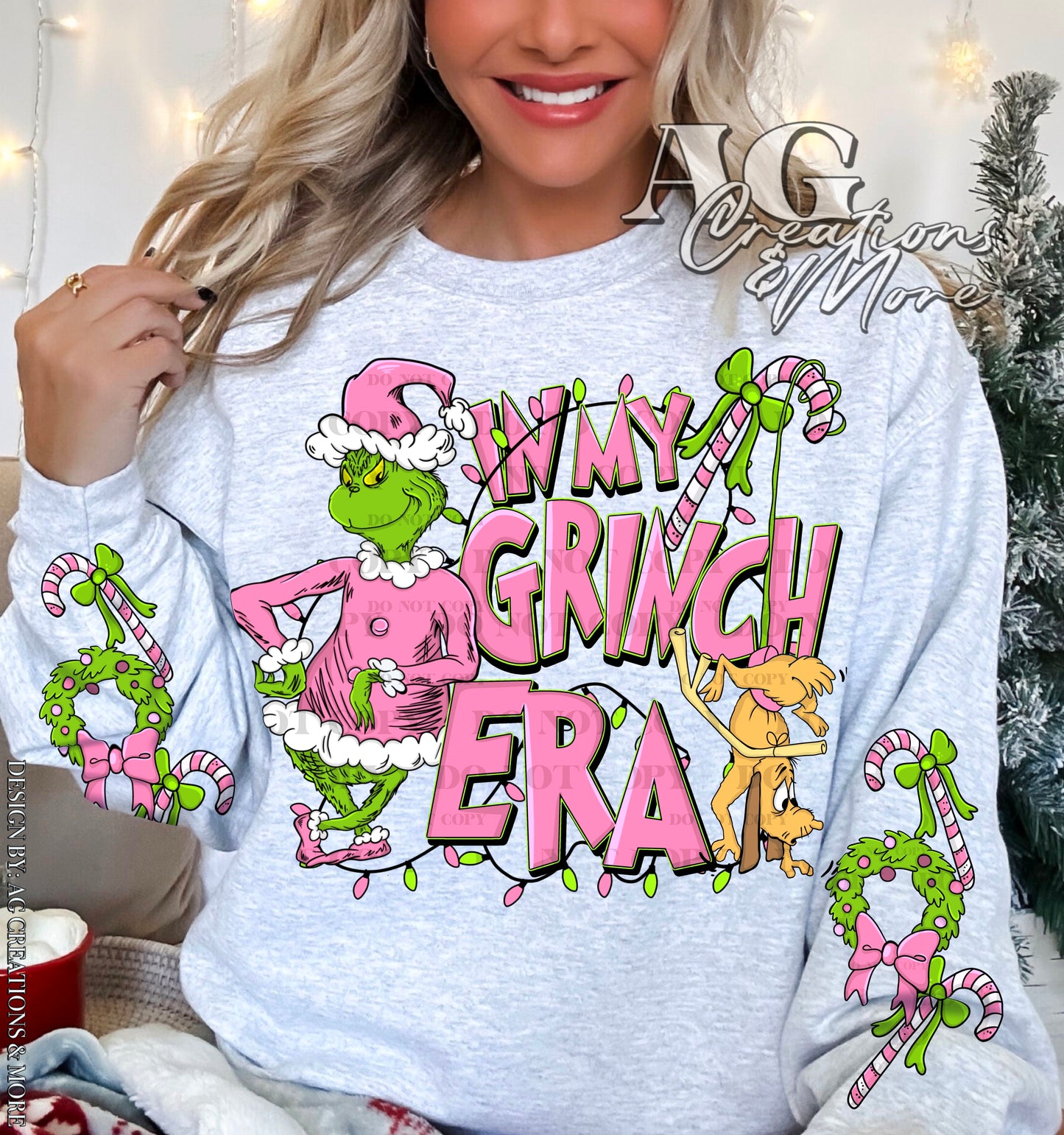 in my grinch era pink ( no sleeve design )