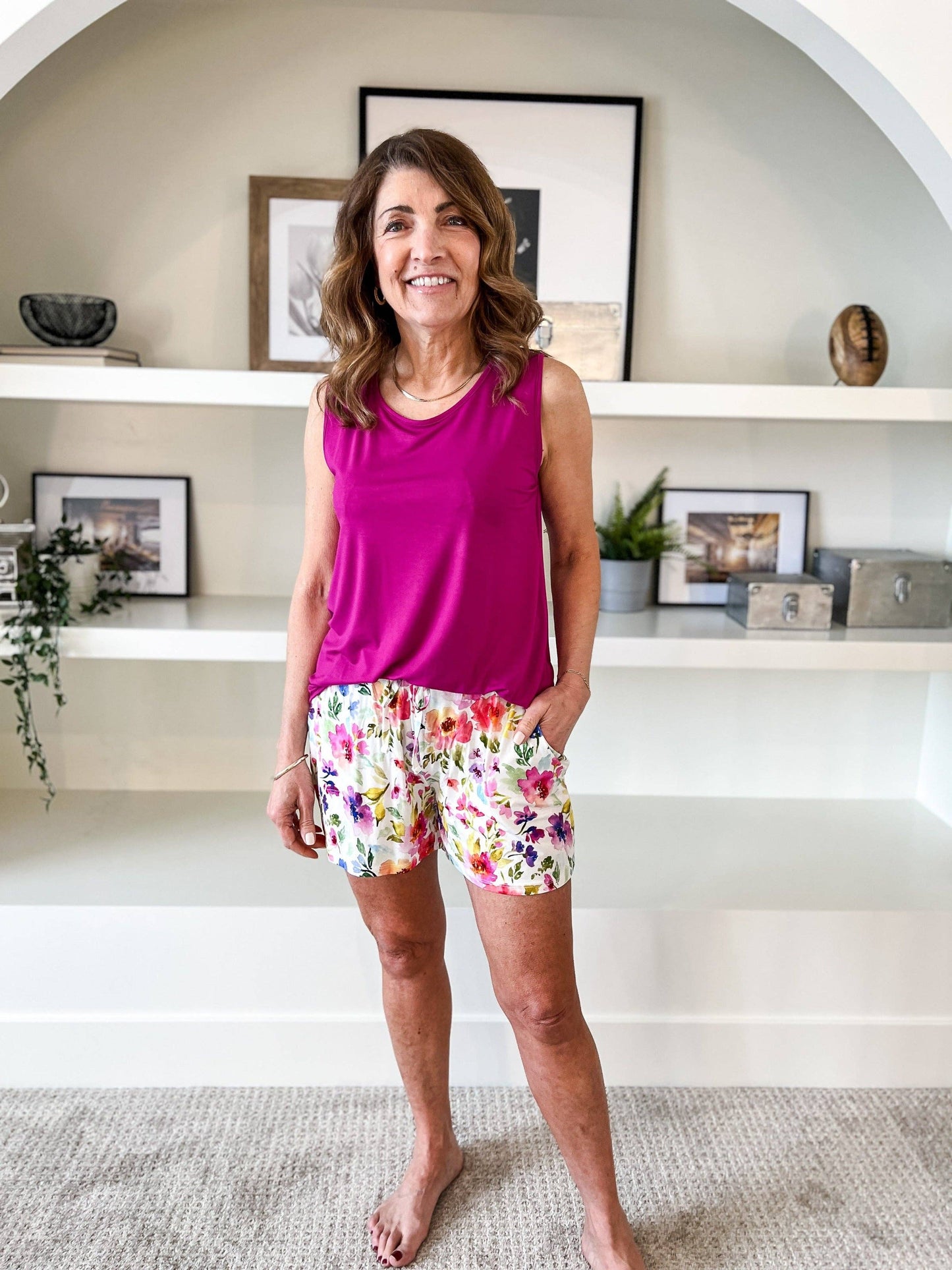 Cloud Nine Bamboo Collective - 🌼 PJ Tank/Short Bamboo Wildberry Flower Power 🌸: