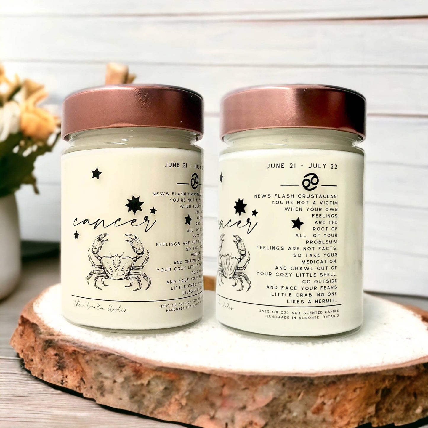 Three Twelve Studio - Zodiac Birthday Month Candle Collection, Funny Zodiac Candle: Vanilla / With Funny Horoscope