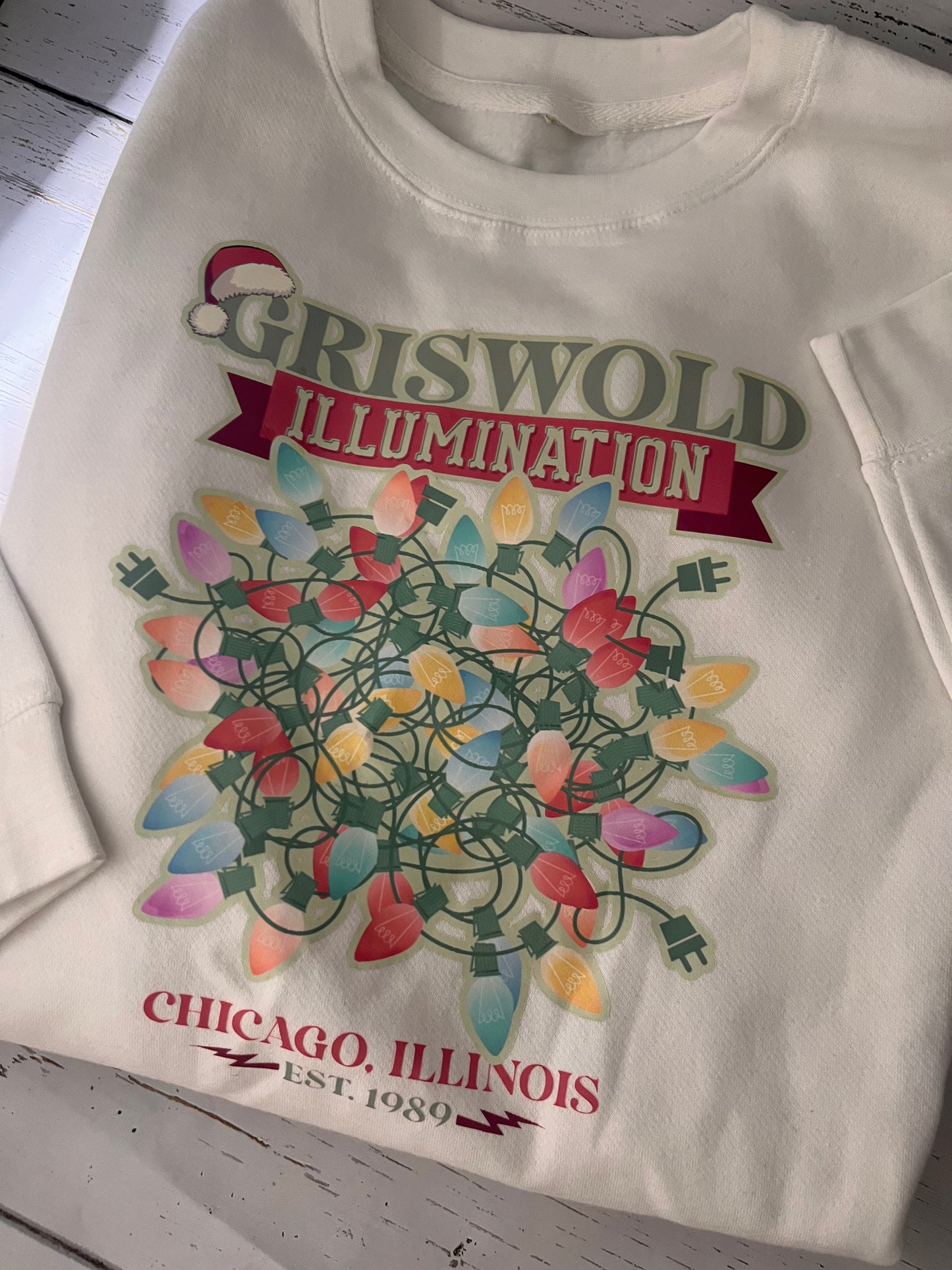 Christmas light crewneck