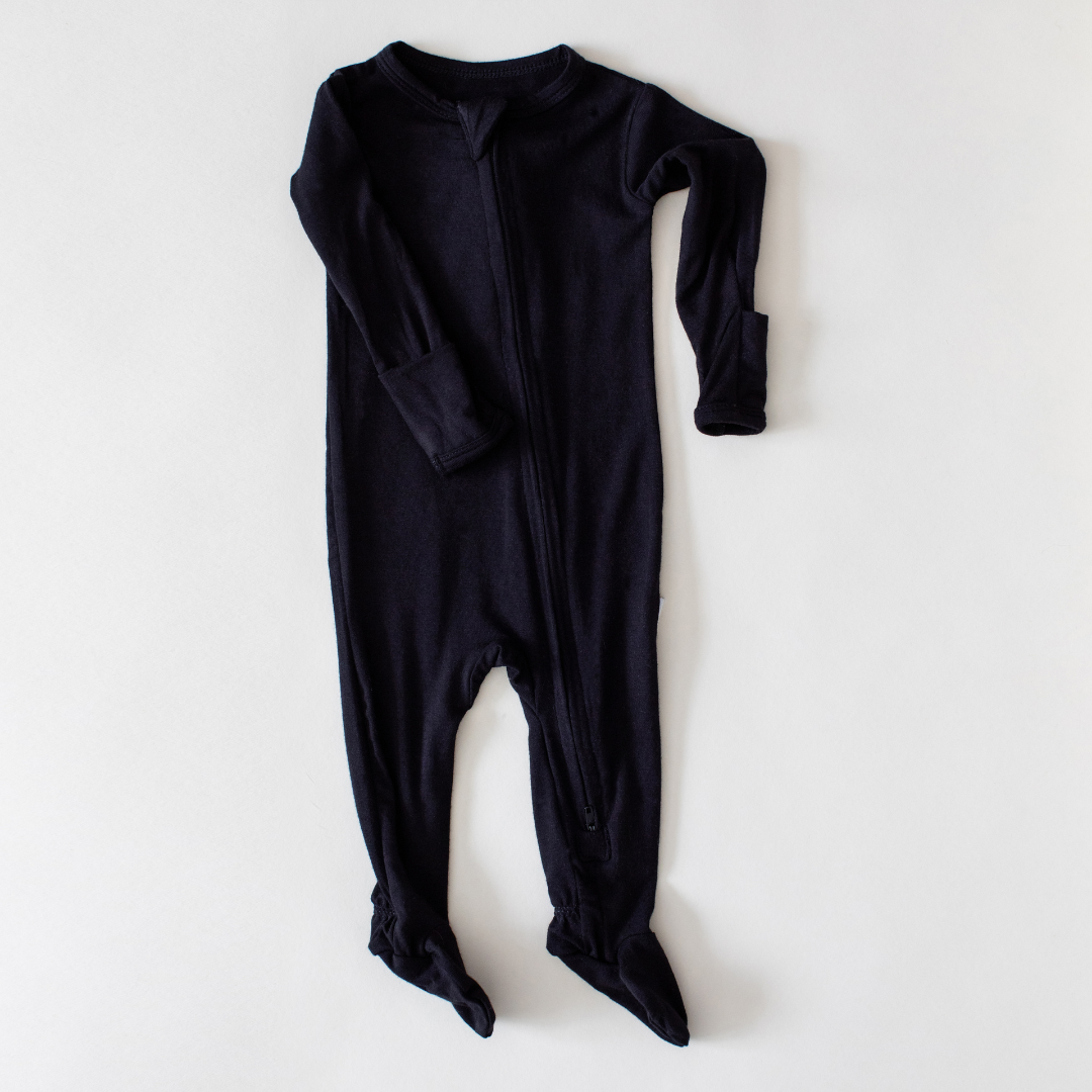 Pip + Phee - Bamboo Footed Sleeper | Night Black IN STOCK