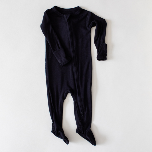 Pip + Phee - Bamboo Footed Sleeper | Night Black IN STOCK