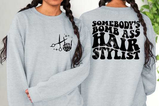 FINE ASS HAIR STYLIST TSHIRT FRONT AND BACK T SHIRT