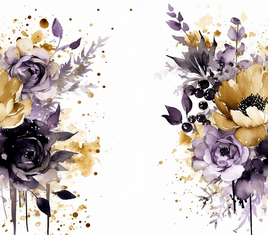 Purple and Gold Floral