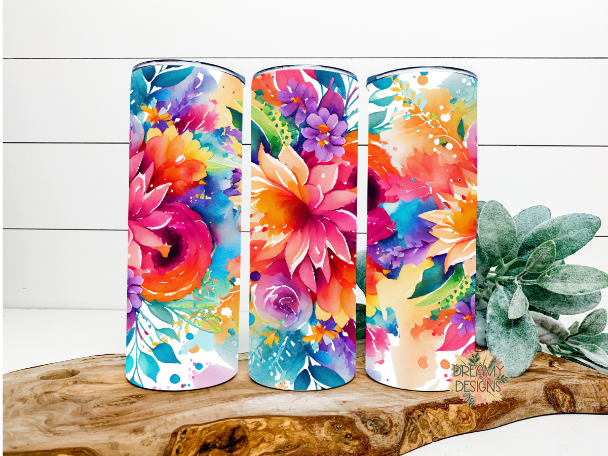 Bright floral tumbler